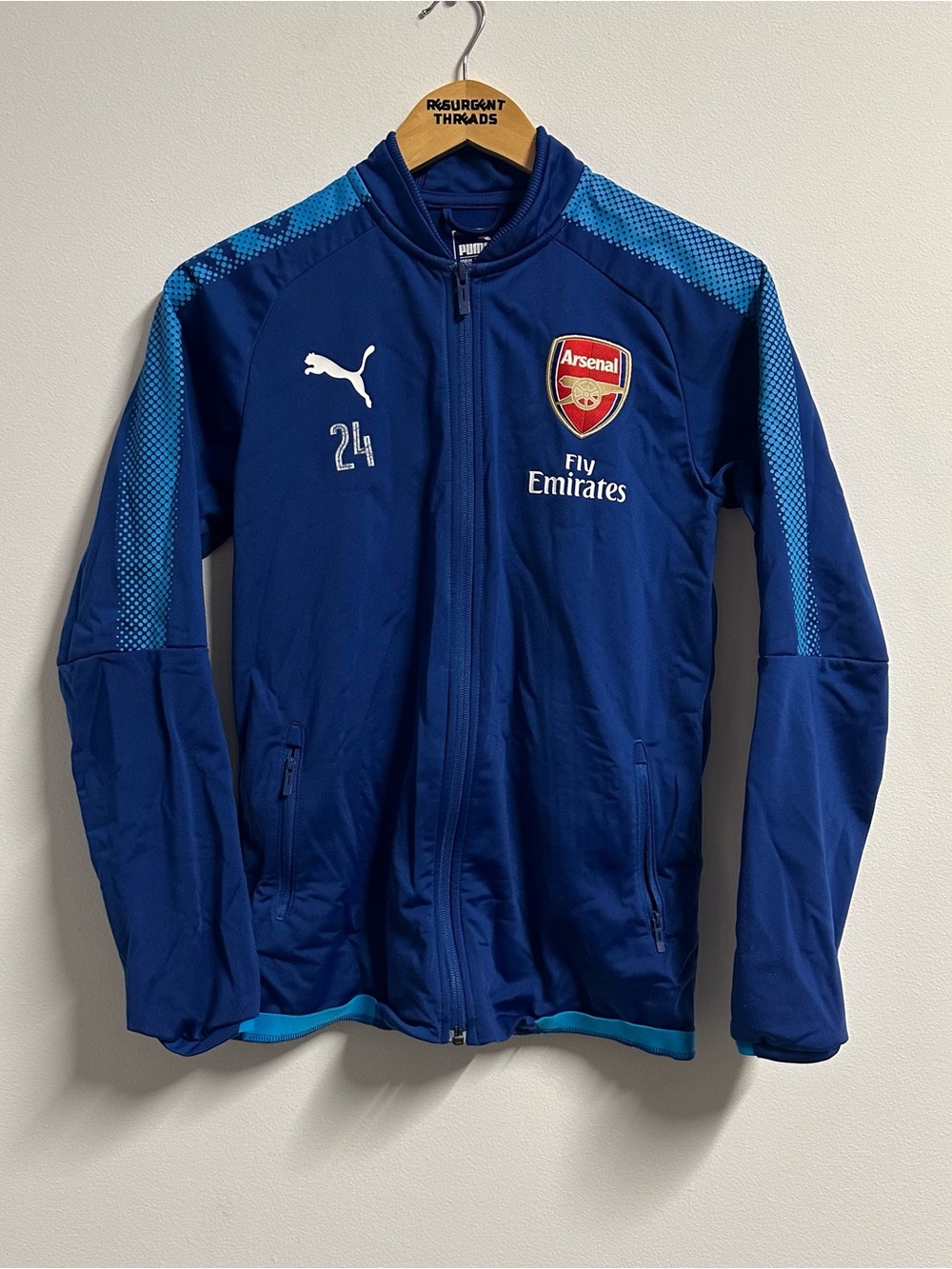 Arsenal Puma Soccer Futbol Track Jacket Blue Youth XL
